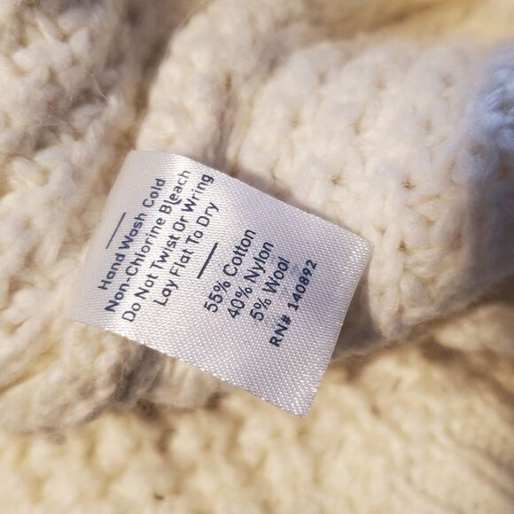 Marine Layer Delaney Pullover Waffle Knit Sweater Cream M - Picture 16 of 16